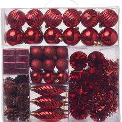 Suspension Noël rouge argenté x100