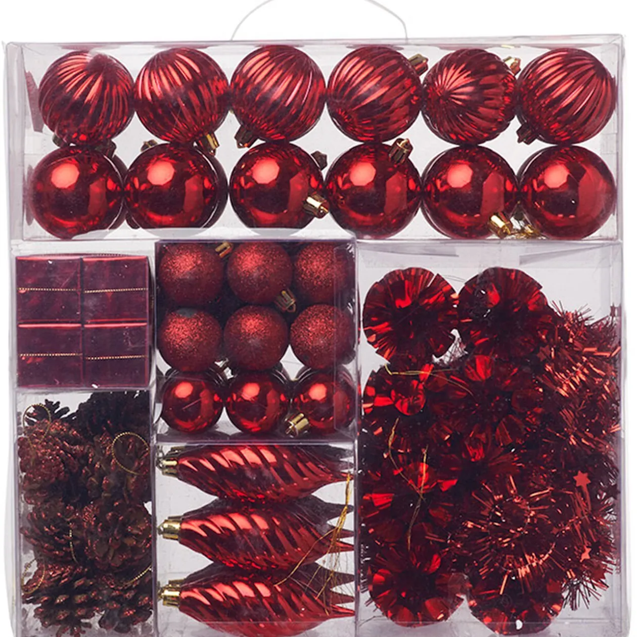 Suspension Noël rouge argenté x100