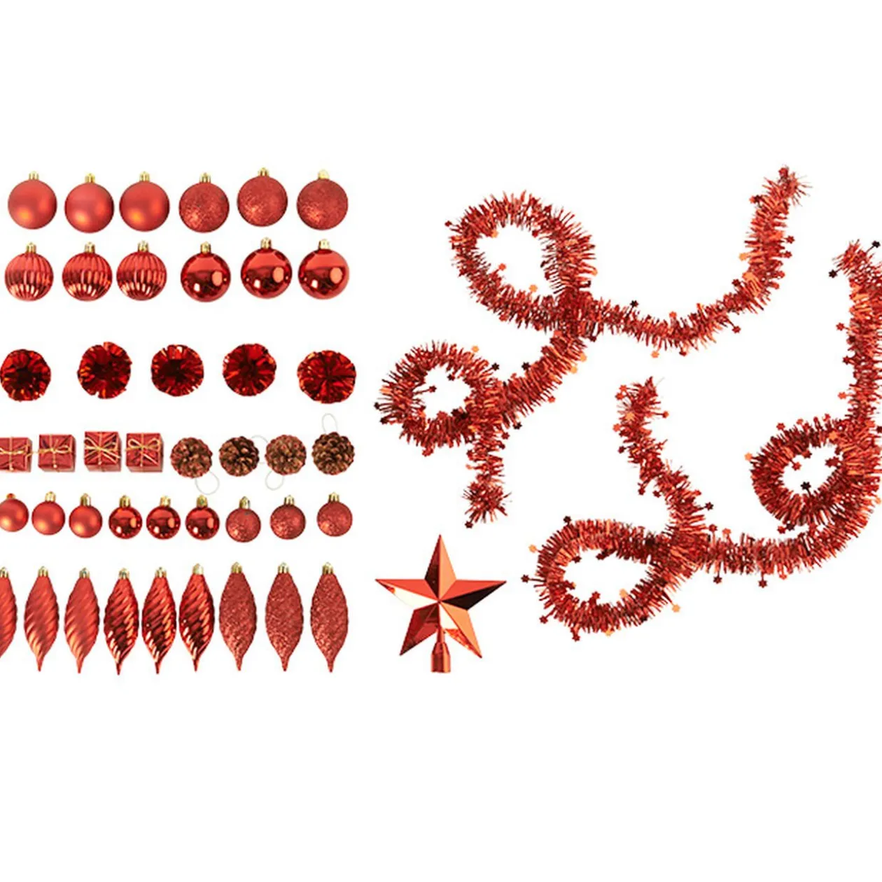 Suspension Noël rouge argenté x100