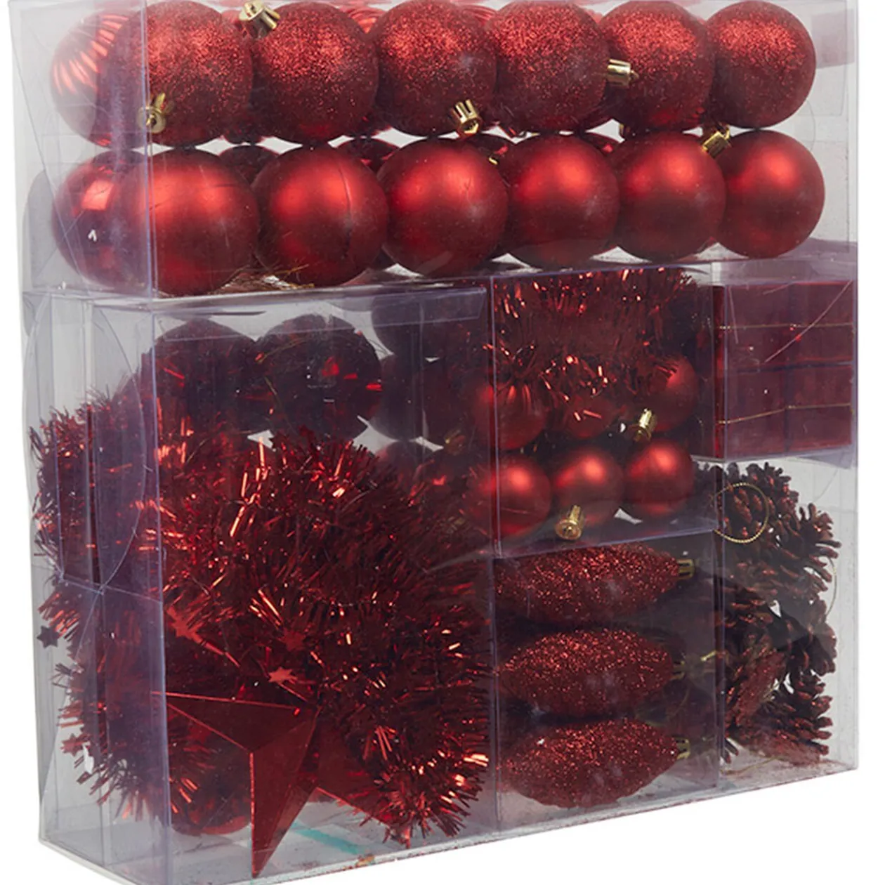 Suspension Noël rouge argenté x100