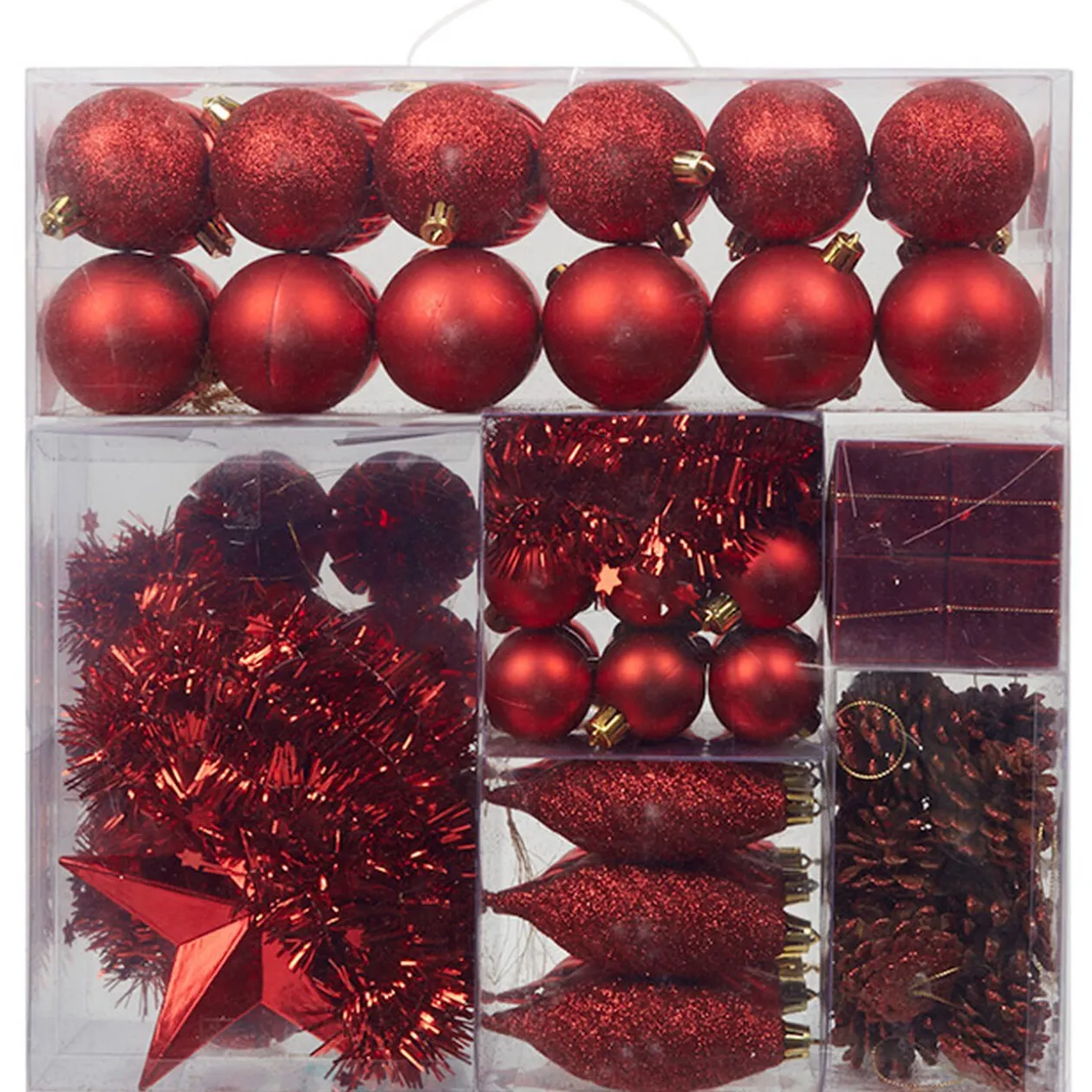 Suspension Noël rouge argenté x100