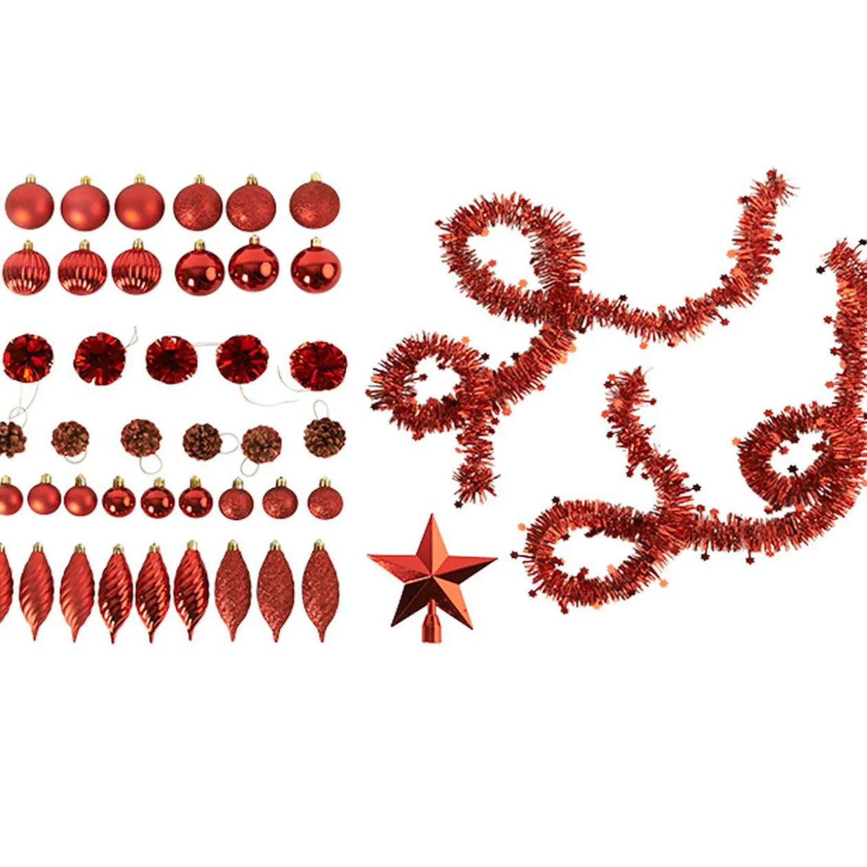 Suspension Noël rouge argenté x100