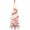 Suspension Noël sapin en sucre d orge pailleté rouge vert blanc H.10,5 cm