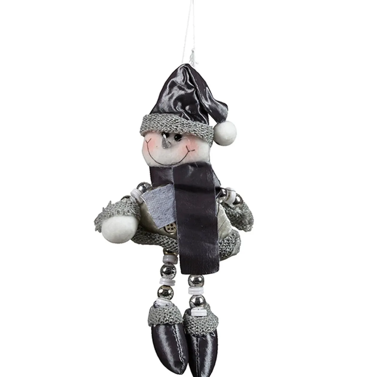 Suspension Père Noël ou bonhomme de neige gris blanc
