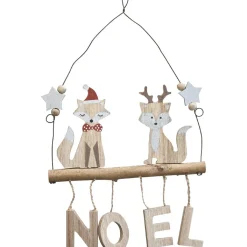 Suspension renard beige Noël