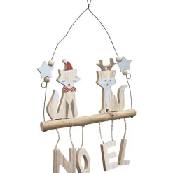 Suspension renard beige Noël