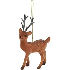 Suspension Renne de Noël velours marron