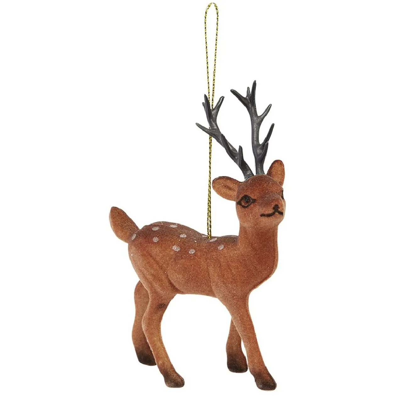 Suspension Renne de Noël velours marron