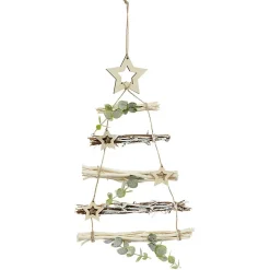 Suspension Sapin en bois flotté vert naturel