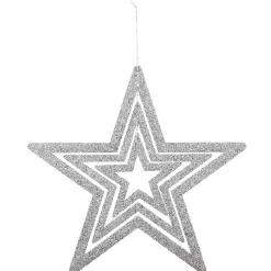 Suspension étoile argentée encastrée XXL