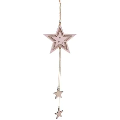 Suspension étoile rose ou sapin vert H48cm