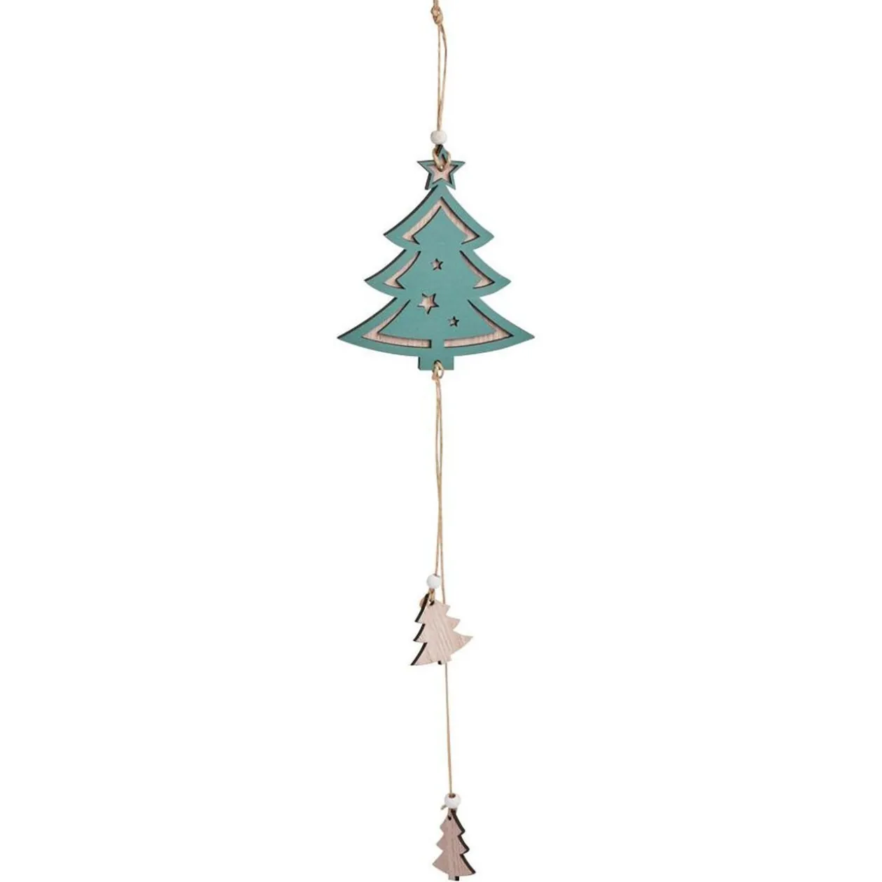 Suspension étoile rose ou sapin vert H48cm