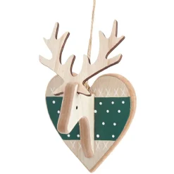 Suspension Tête de cerf support étoile mdf vert naturel