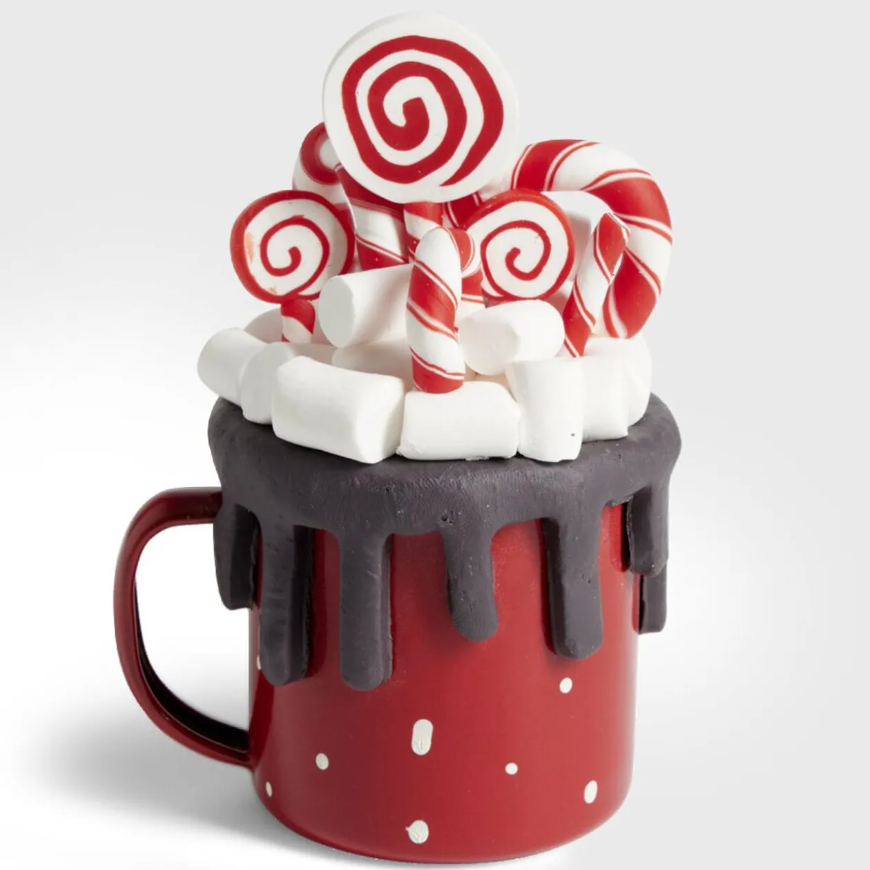 Tasse décoration sucre d'orge métal et argile H12,5cm