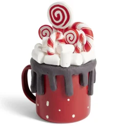 Tasse décoration sucre d'orge métal et argile H12,5cm