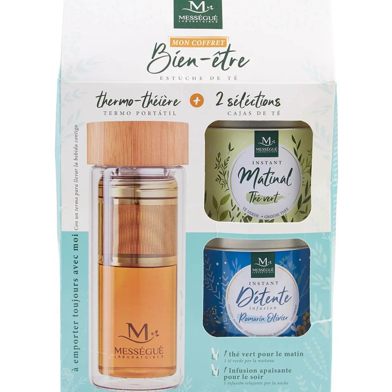 Théière Infuseur nomade verre Mességué Thermo transparent 350 ml