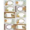 Étiquette cadeau autocollante motif nature 4x8cm x10