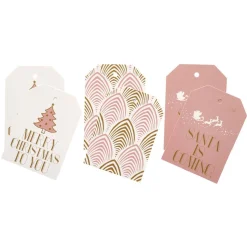 Étiquette cadeau motifs dorés x6