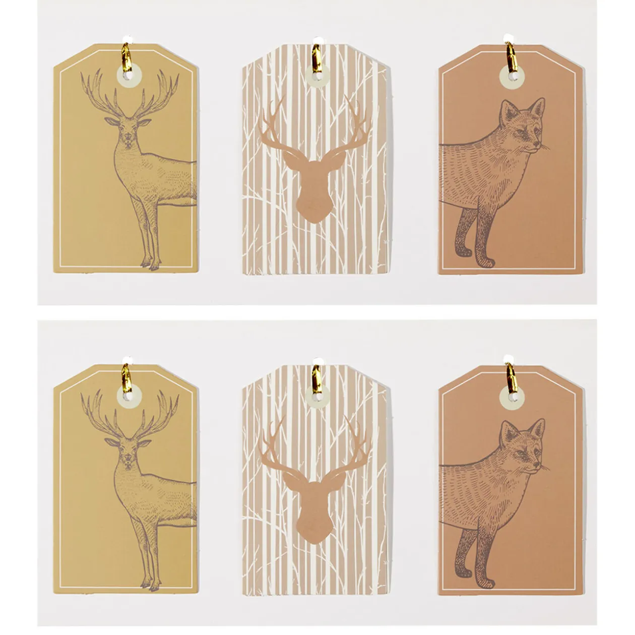 Étiquette cadeau Noël thème nature x6