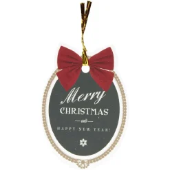 Étiquette cadeau Noël Tradition x6