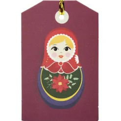 Étiquette cadeau Noël Tradition x6