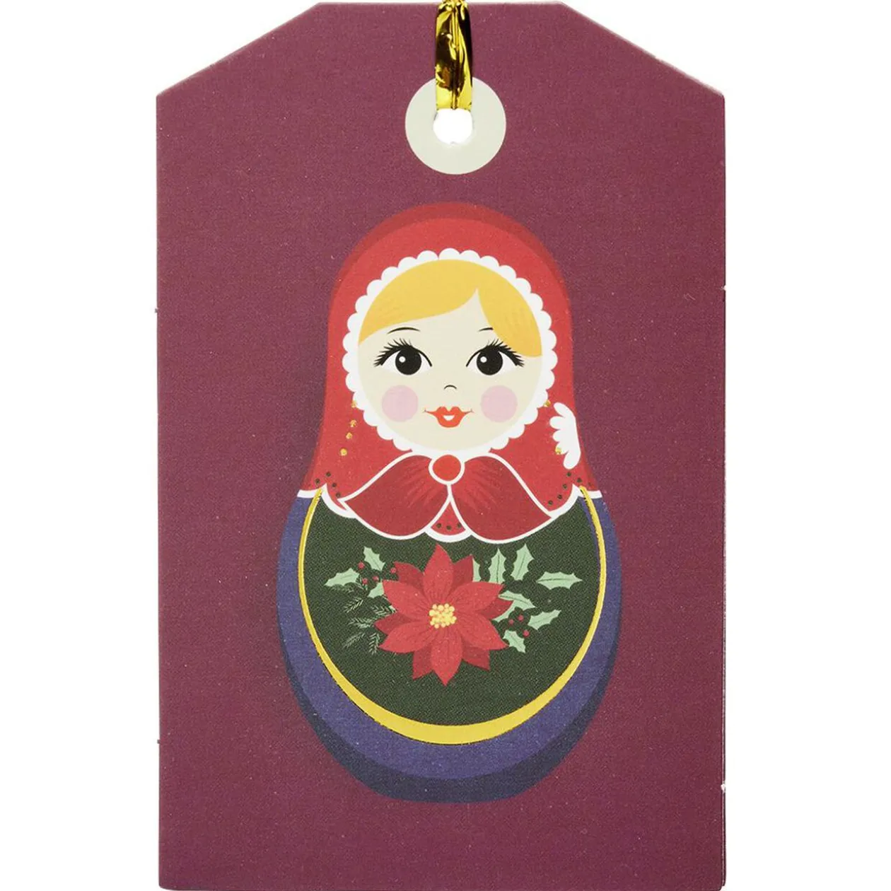 Étiquette cadeau Noël Tradition x6