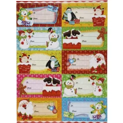 Étiquette pailletée papier cadeau x10