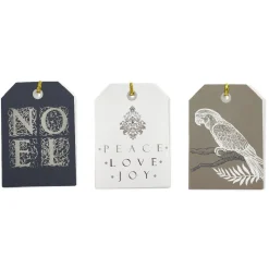 Étiquette pour paquet cadeau Noël Doré Argenté x6