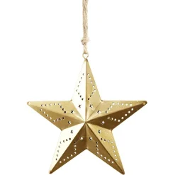 Étoile à suspendre ajouré métal doré 16 cm