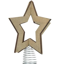 Étoile cimier tête de sapin Noël 3D bois