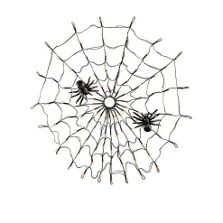 Toile d'araignée lumineuse 100 LED orange Ø78cm