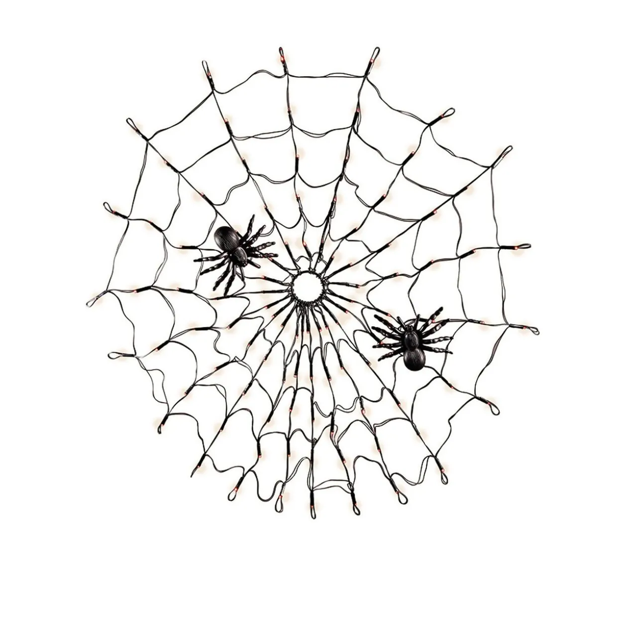 Toile d'araignée lumineuse 100 LED orange Ø78cm