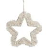 Étoile de Noël à suspendre macramé beige 21x21cm