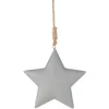 Étoile de Noël grise en bois avec effet béton à suspendre