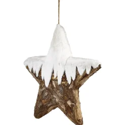 Étoile effet bois enneigé Ø60 cm