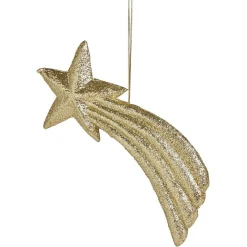 Étoile filante à suspendre doré pailleté