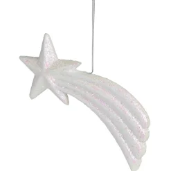 Étoile filante à suspendre blanc pailleté