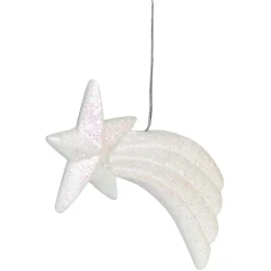 Étoile filante à suspendre blanc pailleté