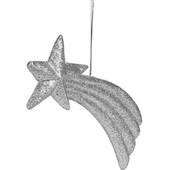 Étoile filante à suspendre argenté pailleté