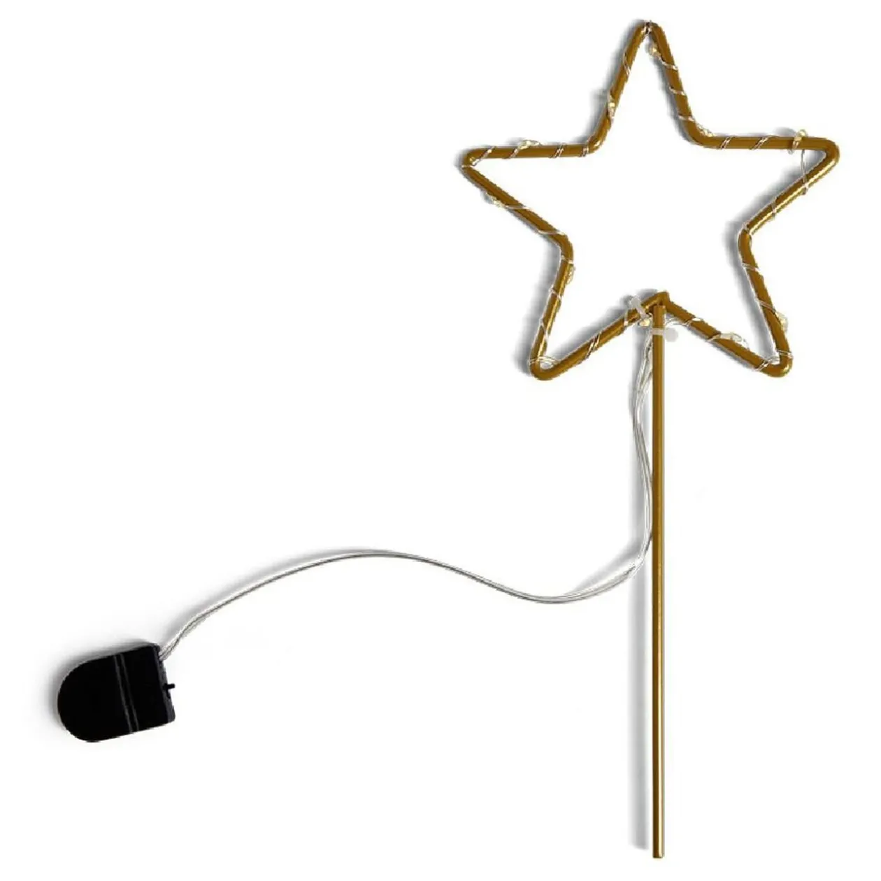 Étoile lumineuse à planter 12LED blanc chaud H25cm