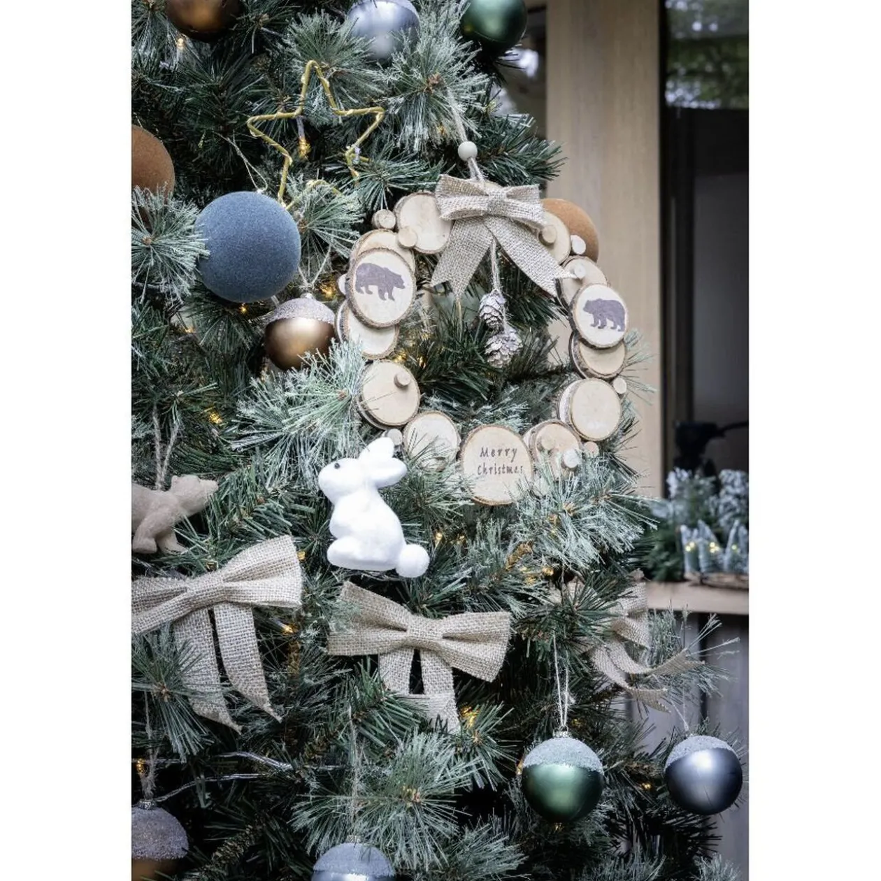 Étoile lumineuse à planter 12LED blanc chaud H25cm