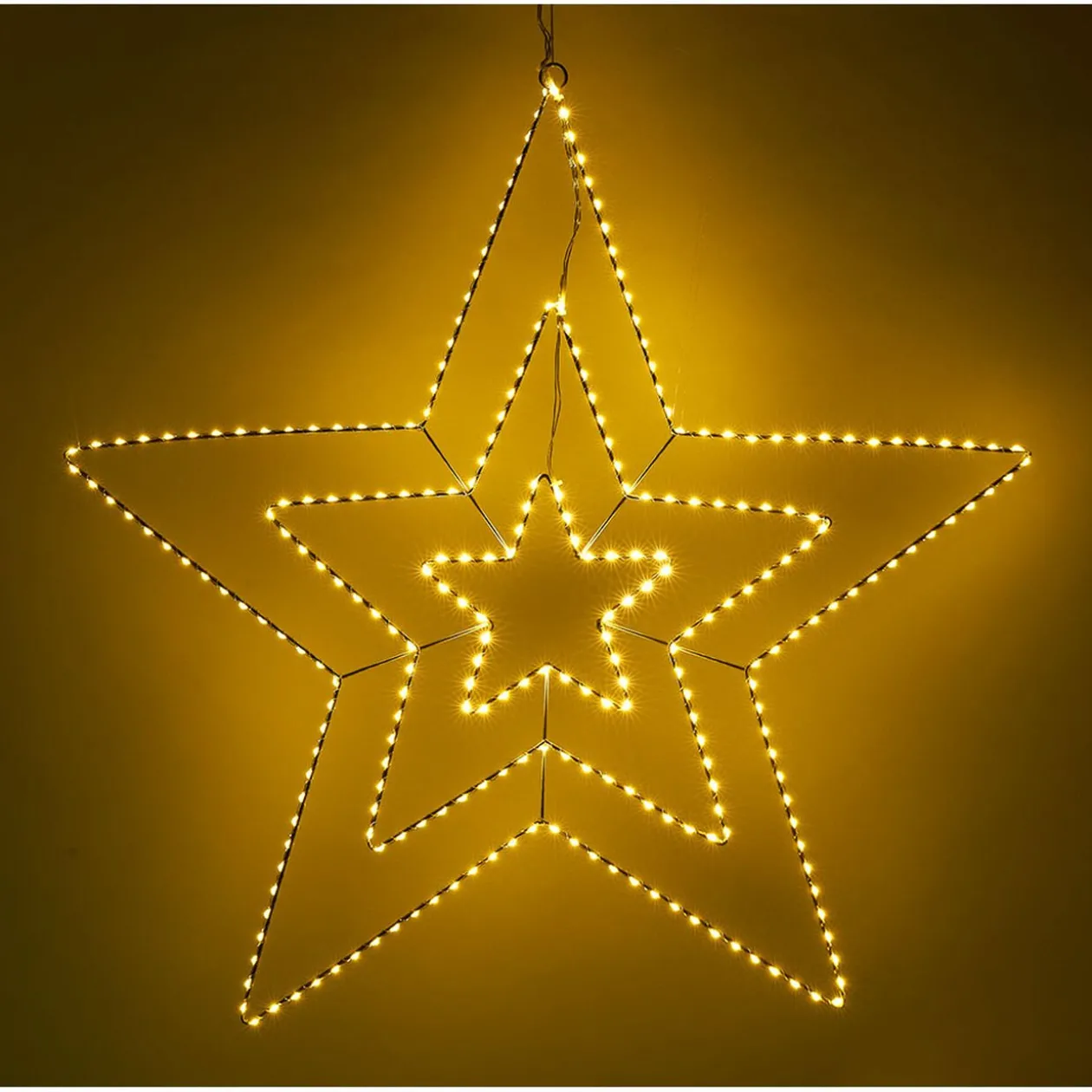 Étoile lumineuse de Noël à suspendre blanc chaud 290 led