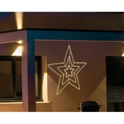 Étoile lumineuse de Noël à suspendre blanc chaud 290 led