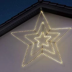 Étoile lumineuse de Noël à suspendre blanc chaud 290 led
