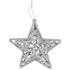 Étoile pailletée argentée à suspendre H.11 cm x3