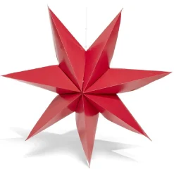 Étoile pliante à suspendre rouge et blanc H80cm