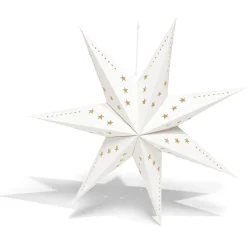 Étoile pliante à suspendre beige et blanc H80cm