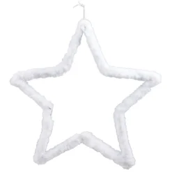 Étoile XL imitation fourrure blanche à suspendre 30 cm