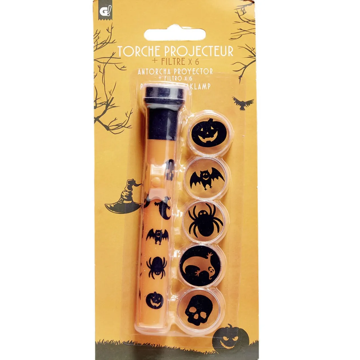 Torche projecteur Halloween avec 6 filtres