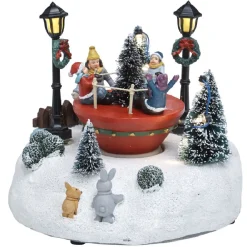 Tourniquet lumineux 9 led blanc chaud pour village de Noël